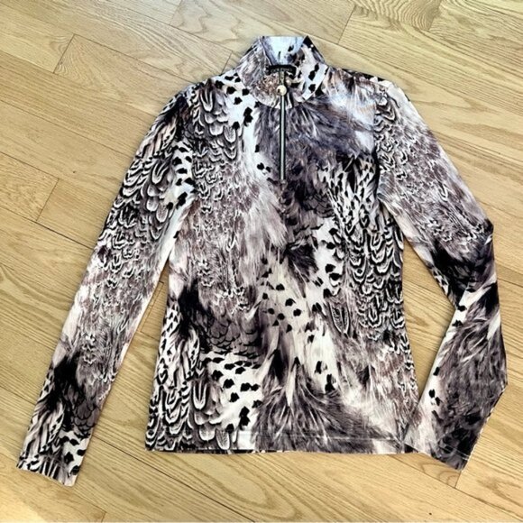 Golfino Leopard Golf Quarter zip jacket athletic US 4 - Picture 1 of 9